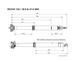 BikeYoke REVIVE 2.0 125 Vario Sattelstütze 31,6mm Dropper Post