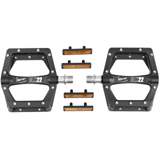 CONTEC Pedale BLACK 22 MTB Aluminium Plattform Pedal inkl. Reflektor
