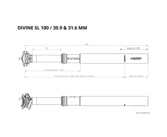 BikeYoke DIVINE SL 100 Vario Sattelstütze 31,6mm Dropper Post ohne Remote