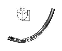 DT Swiss Felge G 540 28" 29" Gravel 32-Loch...