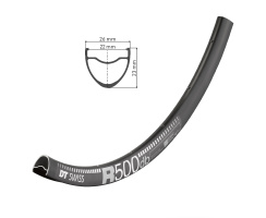 DT Swiss Felge R 500 28" Road 24-Loch 22mm schwarz