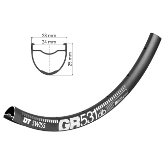 DT Swiss Felge GR 531 28" 29" Gravel 32-Loch 24mm schwarz
