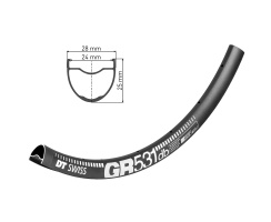 DT Swiss Felge GR 531 28" 29" Gravel 32-Loch 24mm schwarz